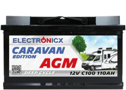 Batterie AGM pour caravane 110 Ah 12 V pour caravane et batterie solaire – Batteries 12 V 110 Ah pour camping, camping-car, bateau, système solaire, batterie Deep Electronicx.