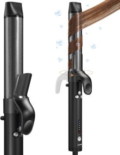 Luxspire Boucleur a Cheveux Automatique, 32mm Fer à Boucler Rotation à 360° Boucleur Automatique Revêtement en Nano Titane 120-230 TempératuresRéglable Fer à Friser pour Cheveux Longs et Moyens, Noir