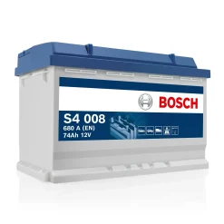 Bosch S4 008 Batterie Auto 74 A/h - 680 A - Batterie 12 V, Plomb-acide pour Véhicules sans Système Start/Stop, Polarité Gauche (-) Droite (+), 278 x 175 x 190 mm