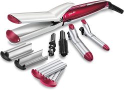 BaByliss Céramique Multi-Styler 10-1 Style Mix pour le volume, les boucles, les ondulations, les gaufres et le lissage MS22E Metal et Rose, taille unique