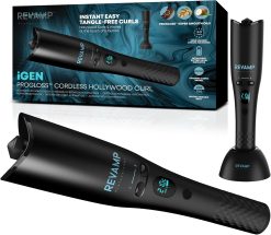 Revamp Friseur Rotatif Automatique iGen Progloss Sans Fil Hollywood Curl - Friseurs Automatiques Effet Ondulé, Cheveux Bouclés Soyeux, Fer à Friser à Options Chauffage Variables