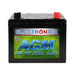 Batterie pour Tondeuse Autoportée 30Ah AGM Idéale pour Tracteur Tondeuse Incluant Batterie Tondeuse Adapté Batterie 12 v 30 ah Ideale Autoportée U1R9.